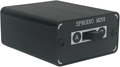 SPRODIO 2 Way in-line 3.5mm Audio Switch Box A/B Selector Switcher Compatible with 1/8" Microphone TRRS TRS Independent Ground no noise-M201