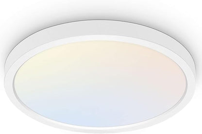 hykolity 18 Inch LED Round Flat Panel Light, White, 32W, 3200lm, 3000K/4000K/5000K CCT Selectable, 120°Beam Angle, Dimmable Edge-Lit Flush Mount Ceiling Light Fixture - ETL Listed
