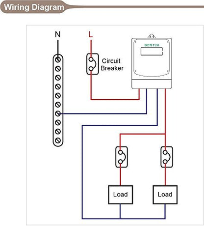 DAE DEM720-1P Electric kWh Submeter, RS485, 1P2W(1 Hot wire, 1 Neutral), 120v, 50A, Internal CT