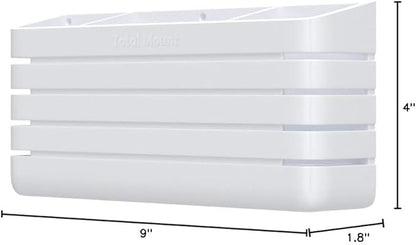 TotalMount Hole-Free Remote Holder – Eliminates The Need to Drill Holes in Your Wall (Premium White – Modern Design for 3 or 4 Remote Controls)