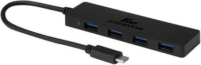 Kingwin USB Hub 4 Port USB C to USB 3.0 Data Hub for Mobile SSD, Macbook, Mac Pro / Mini, iMac, Chromebook, Surface Pro, USB Flash Drives, Notebook PC, XPS, and More [Ultra Slim]