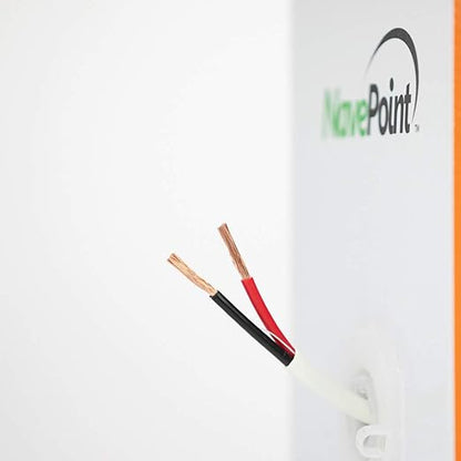 NavePoint 500ft in Wall Audio Speaker Cable Wire CL2 18/2 AWG Gauge 2 Conductor Bulk White