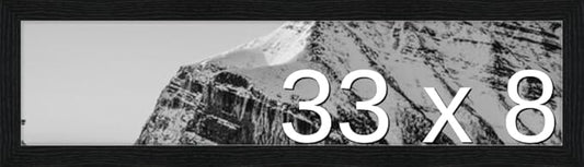 Frame It Easy 33 x 8 Black Grain Wood Frame (Derby)