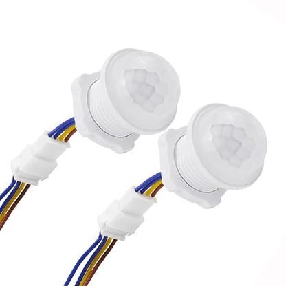 Scpopfer 2Pack Motion Sensor Light Switch 100-240V 40W PIR Human Body Activated LED Sensors Home Smart Infrared Induction Detector Mini Wall Light Switch