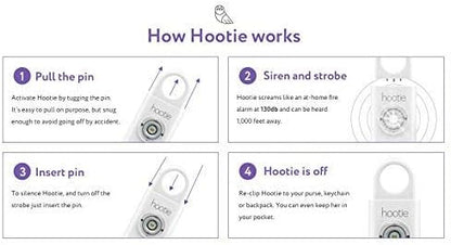 Hootie Personal Safety Alarm for Women, Men, & Kids - Keychain Alarm, Self Defense Strobe & Siren, Security Siren Keychain with 130dB Self Defense Siren & Strobe Light - Red
