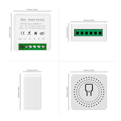 IHSENO ZigBee3.0 Smart Switch Mini Relay Switch, ZigBee Smart Light Switch Need Zigbee Hub Work with Tuya Smart Life APP Smart Button Scene Remote for Tuya Smart Home Devices (4)
