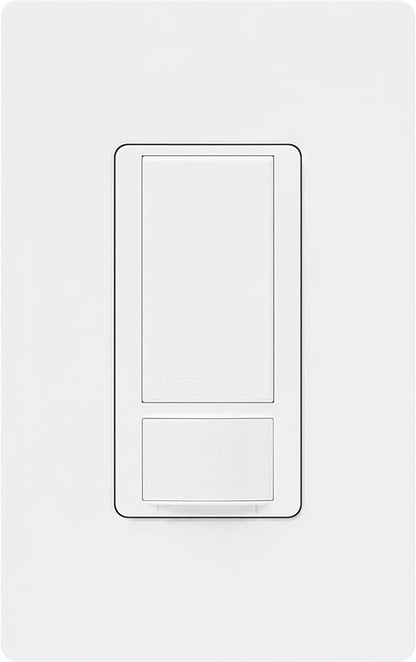 Lutron Maestro Motion Sensor Light Switch w/ Wallplate for Bathroom, Garage, Laundry Room, Any Bulbs, Occupancy Vacancy Sensor, Single-Pole, MS-OPS2HW-WH, White