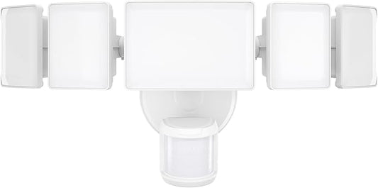 Olafus 130W Motion Sensor Outdoor Lights, 13000LM 6500K Daylight Flood Lights Outdoor Motion Sensor, Dusk to Dawn Outdoor Lighting, IP65 Waterproof Motion Detector Lights for Outside, White