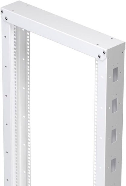 NavePoint 42U 2 Post Rack Open Frame Server Rack for 19 Inch Equipment, AV, Networking, Data & IT Devices, 2-Post Rack 42U with Wheels, 661lbs Weight Capacity, White