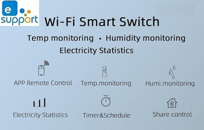 Yitouniu eWeLink WiFi Smart TH16 Switch 16A Temperature and Humidity Controller, Wireless Remote Control with Energy Consumption Monitoring, Compatible with Alexa Google Home