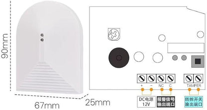 HEEPDD Glass Break Shock Detector, Security Window Sensor with 9 Meters Range, Wall Mount, Ceiling Compatible for Home Protection System
