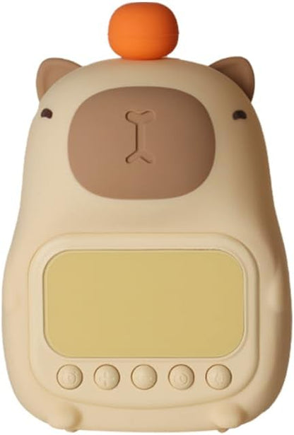 DNBFLLK Capybara Alarm Clock with Night Light for Kids, Cute Toddler Alarm Clocks for Bedrooms Ok to Wake Clocks for Girls and Boys, Rechargeable Silicone Animal Tabletop Lamp for Kid