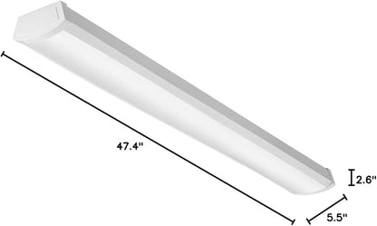 Lithonia Lighting 4 Foot LED Light Fixture, Low-Profile LED Wraparound Flush Mount Ceiling Light, 3000K Warm White, 120V, 48-Inch (FMLWL 48 830)