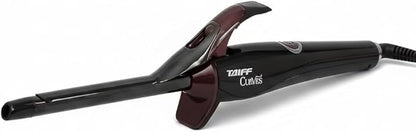 TAIFF Curves Professional Black Titanium Curling Iron – High-Performance Hair Curler & Rizadora para Cabello with Dual Voltage | Fixed Temperature 410°F | 1/2”