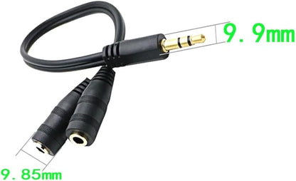 Headphone Splitter for 2 Headphones 2 Way 3.5mm Adapter Aux Cable Mini Jack Male to Dual Female Stereo Audio Y Splitter Couple Adapter Compatible with iPad iPhone iPod MacBook PC Amplifier Speaker
