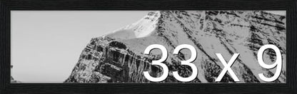 Frame It Easy 33 x 9 Black Grain Wood Frame (Derby)