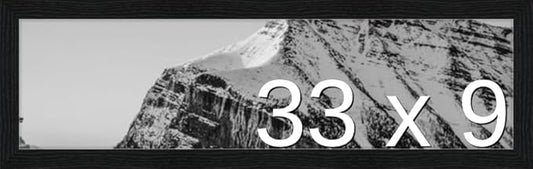 Frame It Easy 33 x 9 Black Grain Wood Frame (Derby)