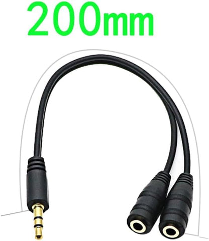 Headphone Splitter for 2 Headphones 2 Way 3.5mm Adapter Aux Cable Mini Jack Male to Dual Female Stereo Audio Y Splitter Couple Adapter Compatible with iPad iPhone iPod MacBook PC Amplifier Speaker