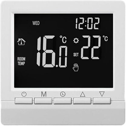 Wired Digital Room Thermostat With LCD Display Temperature Controller Programmable 5+2, 6+1, 7 Day Modes Boiler Temperature Controller Lock And Anti Freeze Features