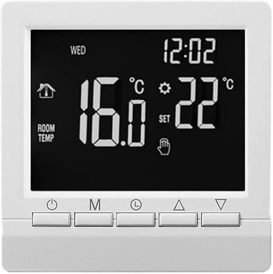 Wired Digital Room Thermostat With LCD Display Temperature Controller Programmable 5+2, 6+1, 7 Day Modes Boiler Temperature Controller Lock And Anti Freeze Features