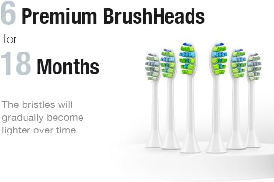 7AM2M Ultrasonic Electric Toothbrush with 6 Brush Heads for Adults&Kids, Type C Charging, One Charge for 120 Days, 5 Modes&40000VPM Powered Toothbrush, 2 Minutes Built in Smart Timer (Light Blue)
