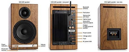 Audioengine HD6 Premium Powered Bookshelf Speakers | 150W Audiophile-Grade Bluetooth 5.0 Speakers with aptX HD | 24-Bit DAC | Real Wood Veneer