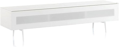 SONOROUS ST-360 Premium TV Stand for Living Room – Modern TV Stands & Entertainment Center with Storage – White Wood & White Glass Cover – Luxury Media Console with Metal Legs for TVs up to 75 inches