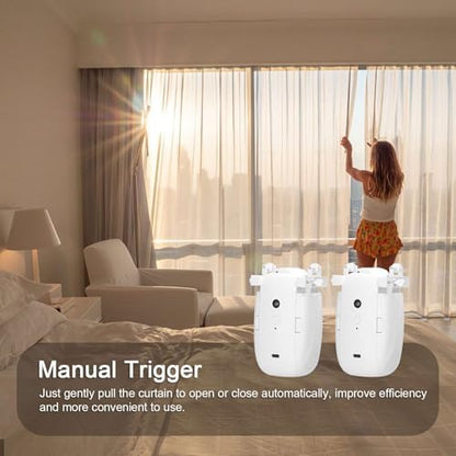 Automatic 3 in 1 Home Electric Smart Curtain Opener With Remote Controller for Opening and Closing (2pcs)