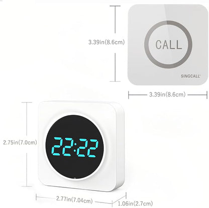 SINGCALL Restaurant Pager System Waiter Calling System Pagers and Beepers for Kitchen,Fast Food,Hotel,Restaurants,Cafe,Bar to Call Waiters 16 Waterproof Wireless Call Buttons 2 Number Display Receiver