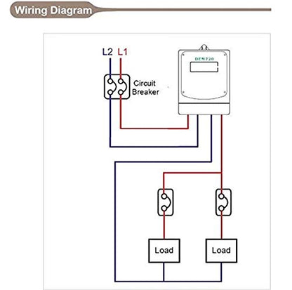 DAE DEM720-2P, 240V Electric kWh Submeter, RS485, 1P2W (2 hot wire), 50A, Internal CT