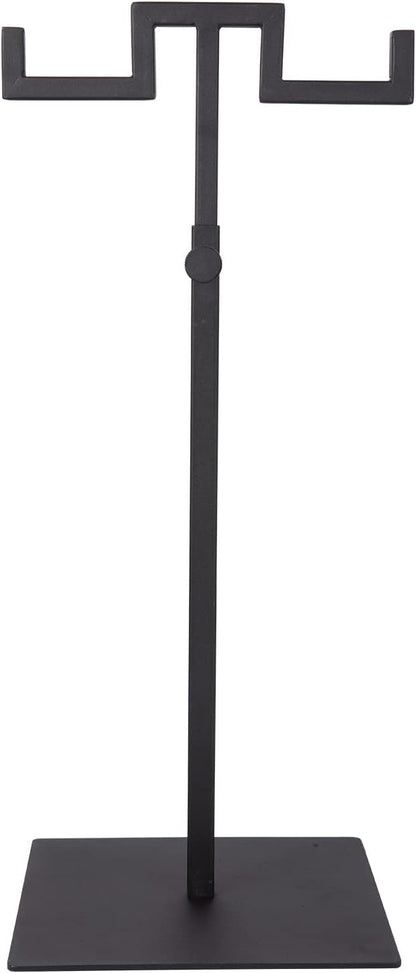 Polmart Countertop Adjustable Double-Hanger Display Stand Stand for Handbags, Wreaths, Hats, Scarves, Jewelry & Crafts，Wear-resistant, quiet and sturdy metal base – Black