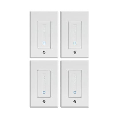 Shelly Plus Wall Dimmer UL | WiFi Smart Wall Dimmer Switch | Home Automation | Bluetooth Gateway | Compatible with Alexa, Home Assistant & Google | No Hub Required | Dimmable Lights (4 Pack)