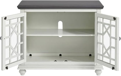 Martin Svensson Home Elegant Small Spaces TV Stand Blue with Coffee Walnut Top