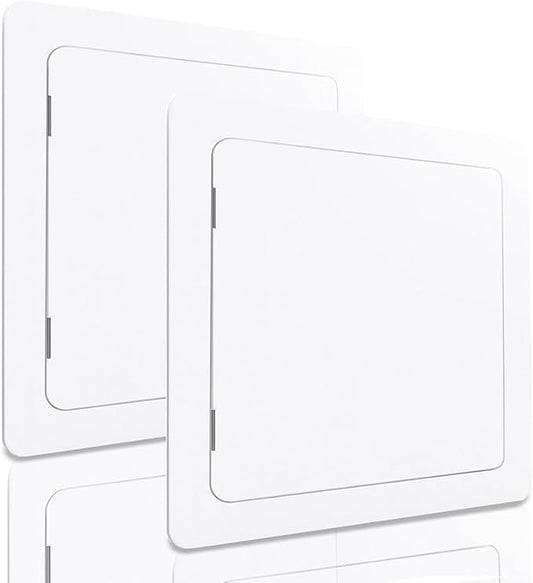 Morvat Access Panel 14x14 Inch for Drywall & Ceiling with Door, Heavy-Duty Durable ABS Plastic & Easy Install Access Box, Wall Hole Cover Plate for Plumbing & Electrical Cables & Wiring, White, 2 Pack