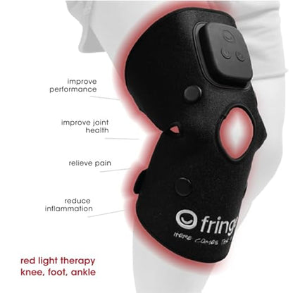 Fringe Red Light Therapy for Body, with Vibration Massage, Use Anywhere, Knee, Elbow, Foot, Hand & Ankle, Both Red 660nm and Infrared 850nm, 360 LED Lights, Sports Recovery