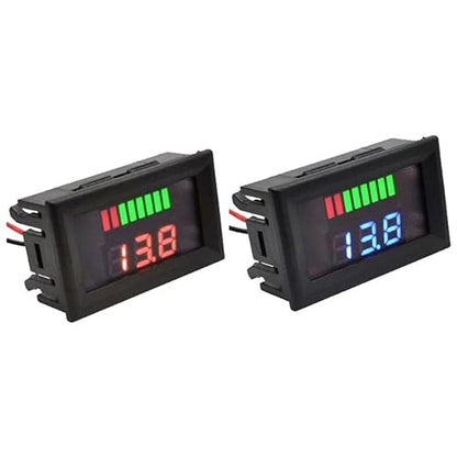 Battery Charge Level Indicator Car Battery Capacity Meter Tester Checker 12V-60V Blue Motorcycle Checker Auto Tester Fuel Gauge Indicator