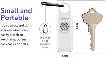 Hootie Personal Safety Alarm for Women, Men, & Kids - Keychain Alarm, Self Defense Strobe & Siren, Security Siren Keychain with 130dB Self Defense Siren & Strobe Light - White