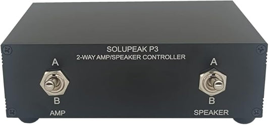 SOLUPEAK P3 2-Way AMP Amplifier to 2 Pair of Speakers Selector Switch Switcher Splitter Combiner Box 2 in 2 Out