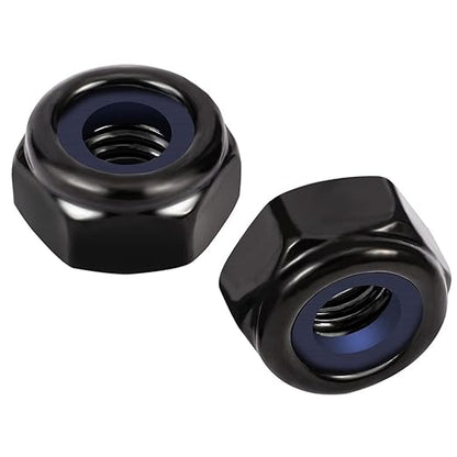 MewuDecor 5/16-18 Nylon Insert Hex Lock Nuts Locknuts, 304 Stainless Steel 18-8, Black Oxide, 50 PCS