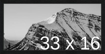 Frame It Easy 33 x 16 Black Grain Wood Frame (Derby)