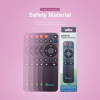 BOXPUT BPR1S BT Remote IR Learning Remote with Air Mouse and Voice Control Universal Replacement Remote for ATV Android Box TV Stick Set-Top Box
