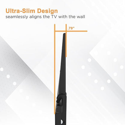 Ultra Slim Tilt TV Wall Mount Bracket for Samsung QET 75" Class 4K UHD Commercial LED Display - QE75T - Low Profile 1.7" from Wall, 12° Tilt Angle, Easy Install