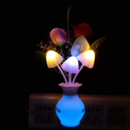 2Pack Plug in LED Night Light w/Auto Dusk to Dawn Sensor,AUSAYE 0.5W Energy Saving Lamp Dream Nightlight Rose Flower Mushroom Lights for Kids Adults Bedroom,Bathroom,Living Room,Kitchen,Hallway