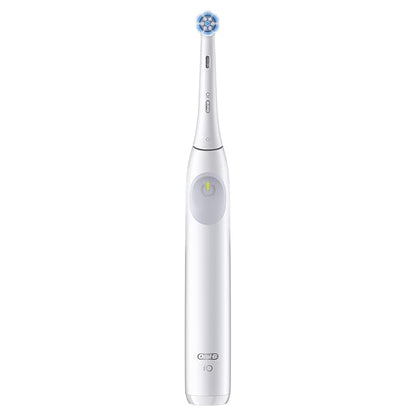 Oral-B iO Simple Clean Rechargeable Electric Powered Toothbrush, Pure White with 1 Gentle Care Brush Head and 1 White Travel Case - Automatic Pressure Sensor to Protect Gums - 3 Modes -2 Min Timer