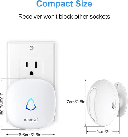 Wireless Motion Sensor Door Chime: Indoor Motion Detector Alarm Business Entry Doorbell Store Entrance Alert Bell Buzzer (1000Ft Range, 32 Tunes, 5 Level Volume) 2 Sensors 1 Receiver