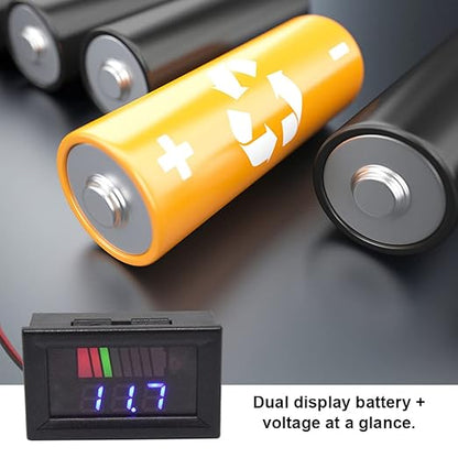 Battery Charge Level Indicator Universal Car Battery Capacity Meter Tester Checker 12v-60v Blue Motorcycle Checker Auto Tester Fuel Gauge Indicator