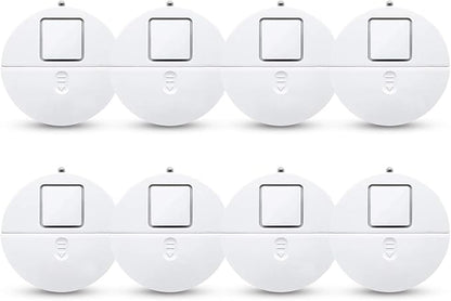 EVA LOGIK Modern Ultra-Thin Window Alarm with Loud 120dB Sound and Vibration Sensors Compatible with Virtually Any Window, Glass Break Alarm Perfect for Home, Office, Dorm Room- 8 Pack
