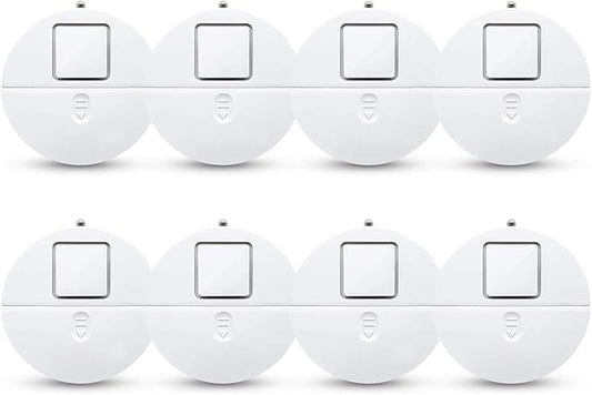 EVA LOGIK Modern Ultra-Thin Window Alarm with Loud 120dB Sound and Vibration Sensors Compatible with Virtually Any Window, Glass Break Alarm Perfect for Home, Office, Dorm Room- 8 Pack