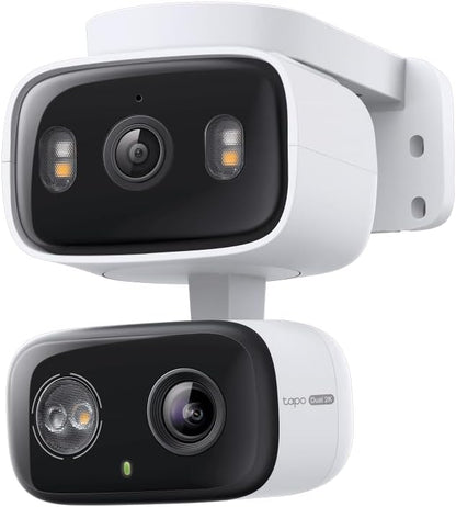 Tapo 2K 3MP Indoor/Outdoor Dual Lens Pan/Tilt Security Camera – 125° Wide-Angle + 6mm Telephoto, Free Person/Vehicle Detection, 360° View, SD/Cloud, Works w/Alexa & Google Assistant – HybridCam Duo