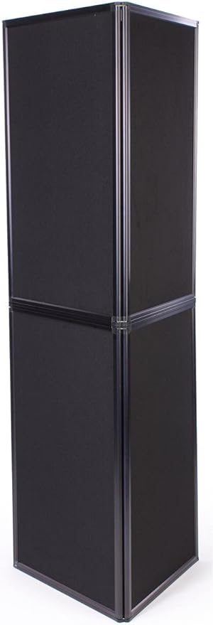 Displays2go Portable Display Panel System, Includes 6 Show Panels, Folding Design, Hook & Loop-Receptive Fabric – Black (T6PNLBK)